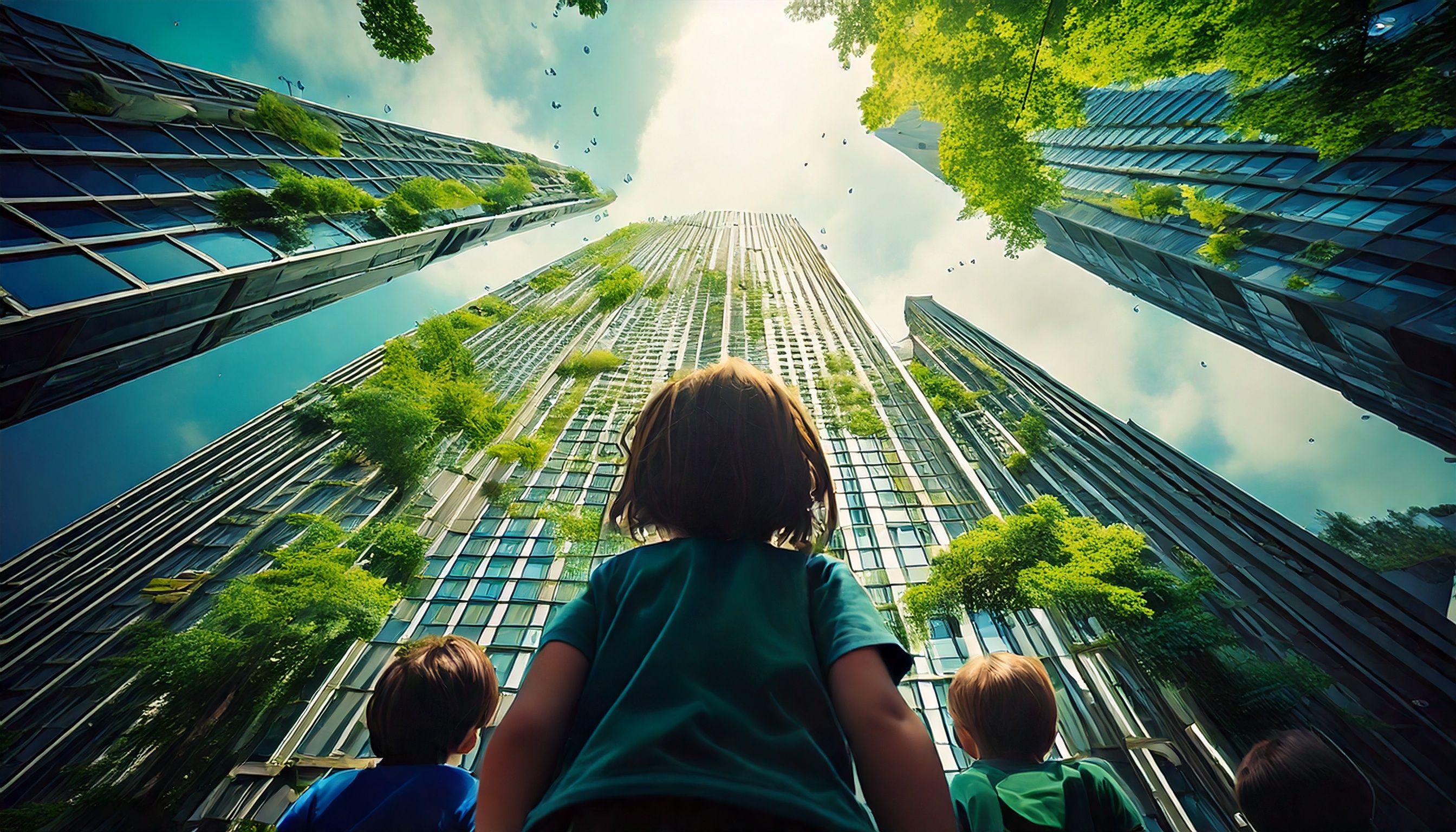 Sustainable building with green architecture